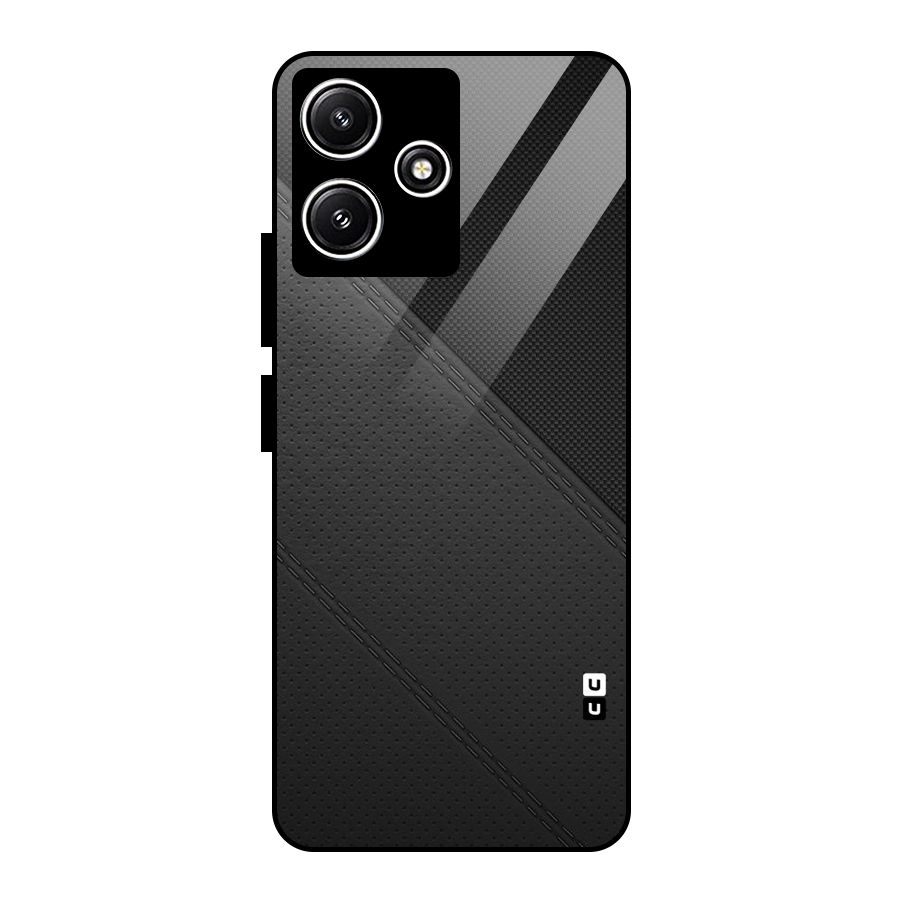 Black Polka Stripe Glass Back Case for Redmi 12 5G