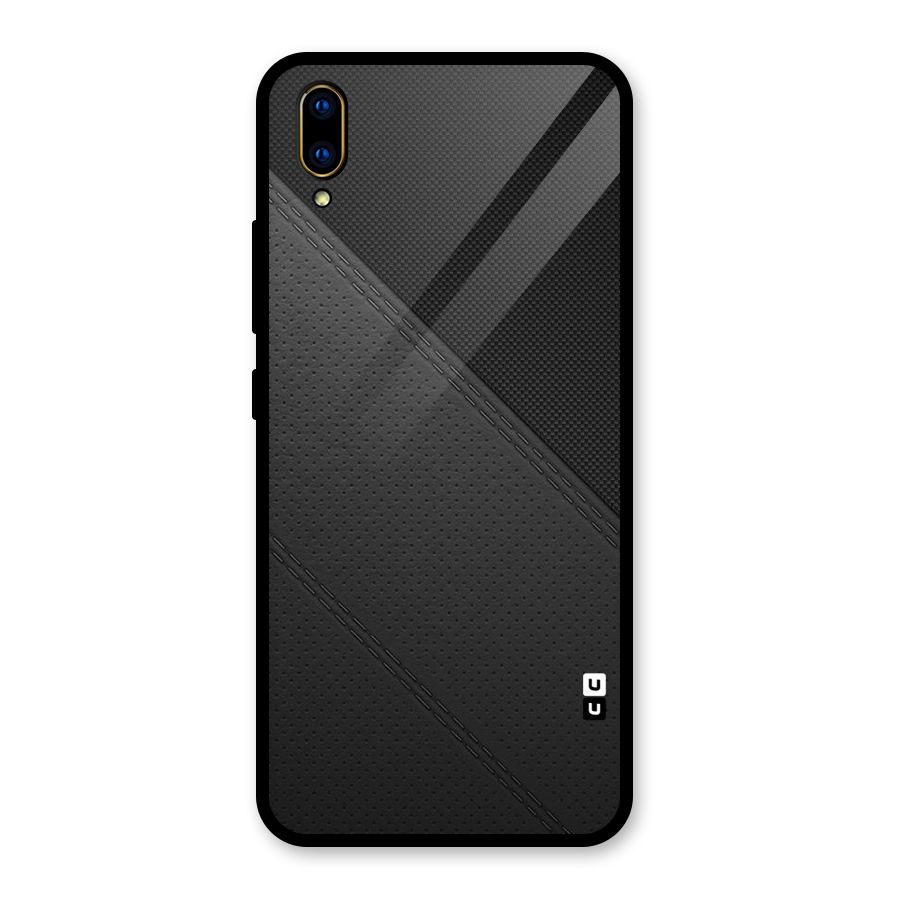Black Polka Stripe Glass Back Case for Vivo V11 Pro