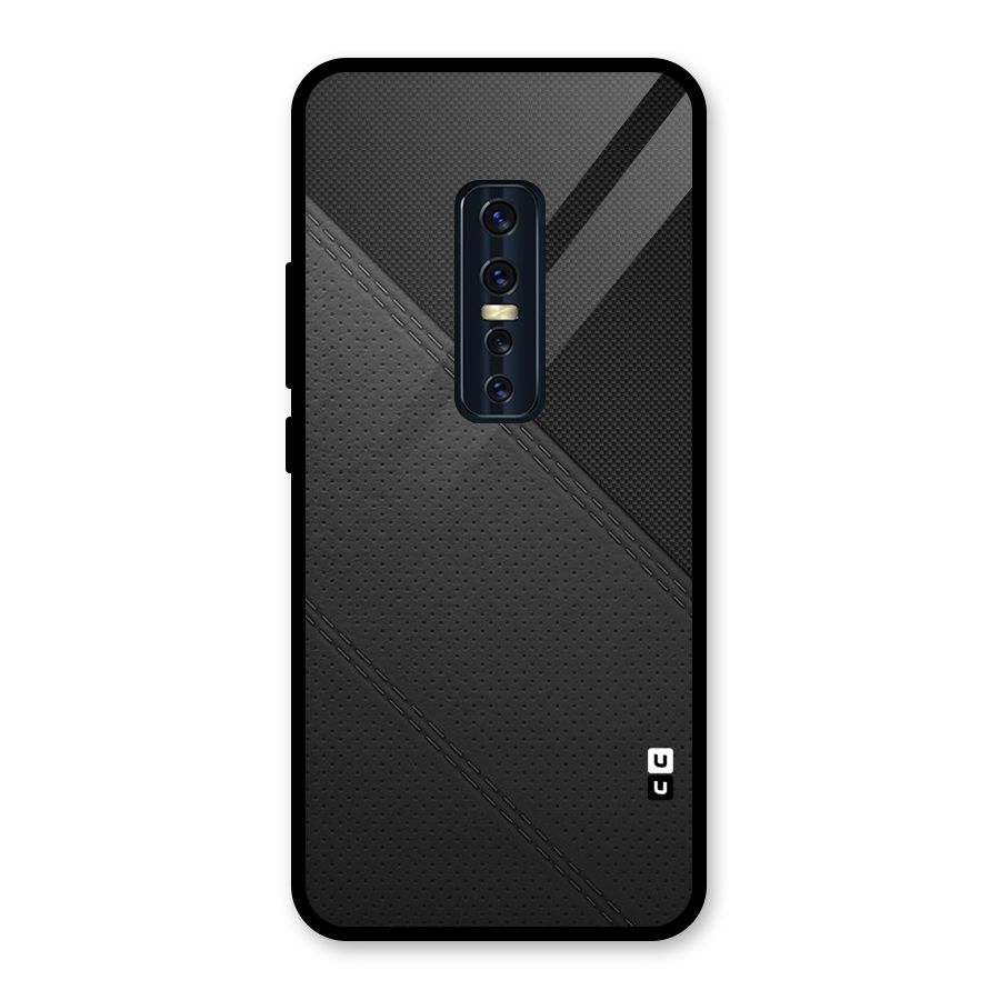 Black Polka Stripe Glass Back Case for Vivo V17 Pro