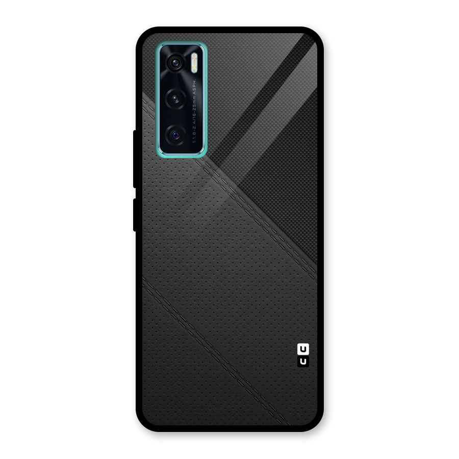 Black Polka Stripe Glass Back Case for Vivo V20 SE
