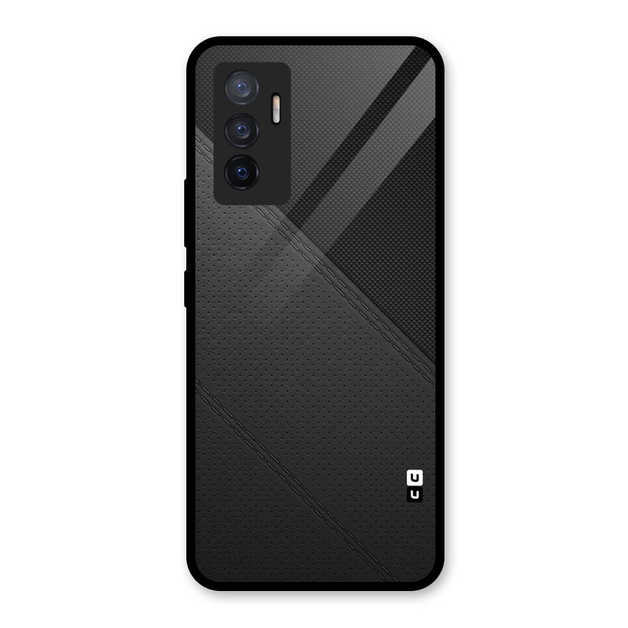 Black Polka Stripe Glass Back Case for Vivo V23e