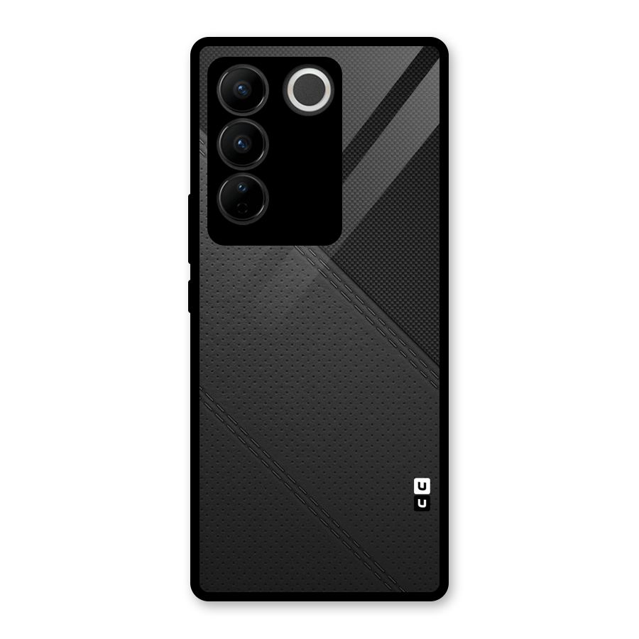 Black Polka Stripe Glass Back Case for Vivo V27 Pro