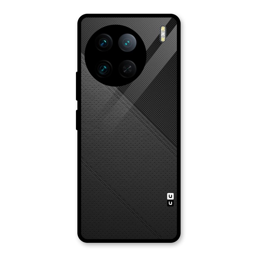 Black Polka Stripe Glass Back Case for Vivo X90 Pro