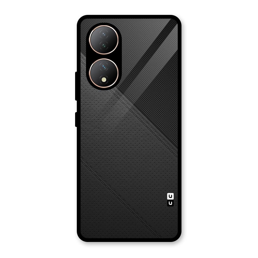 Black Polka Stripe Glass Back Case for Vivo Y100A