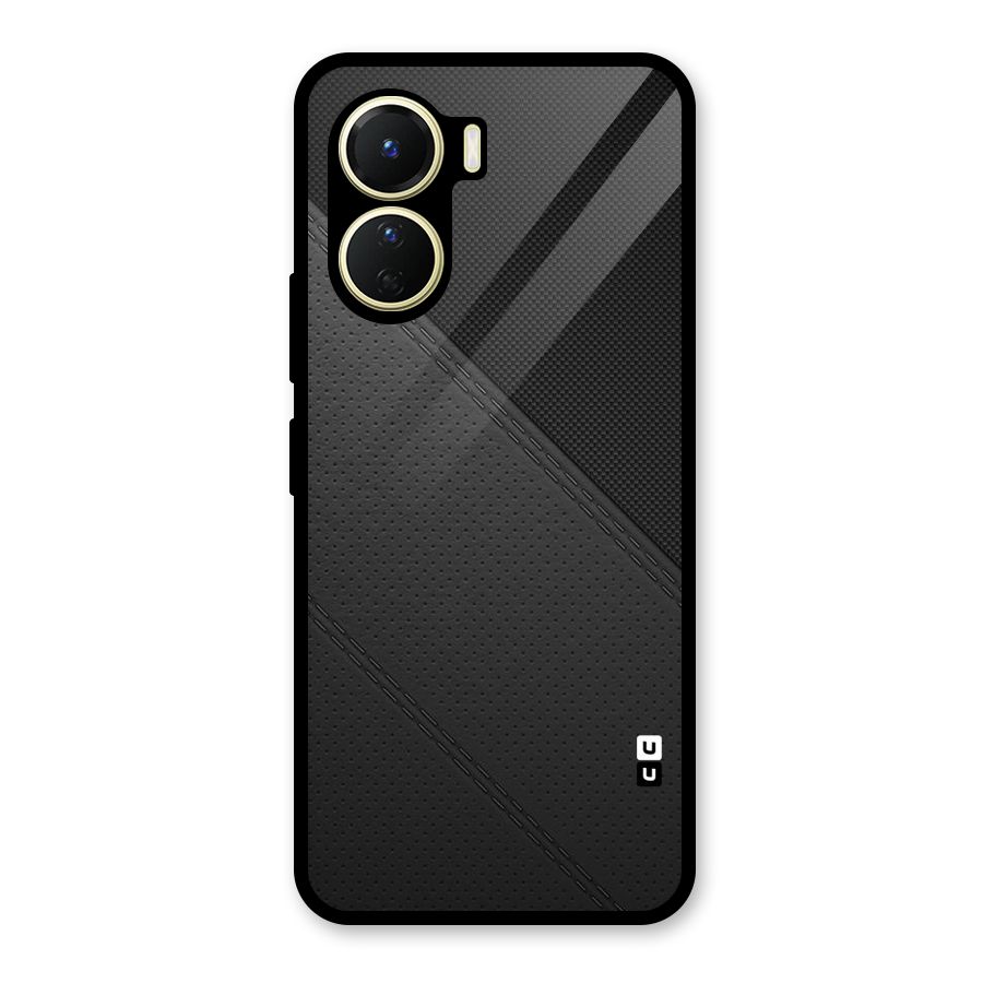 Black Polka Stripe Glass Back Case for Vivo Y16