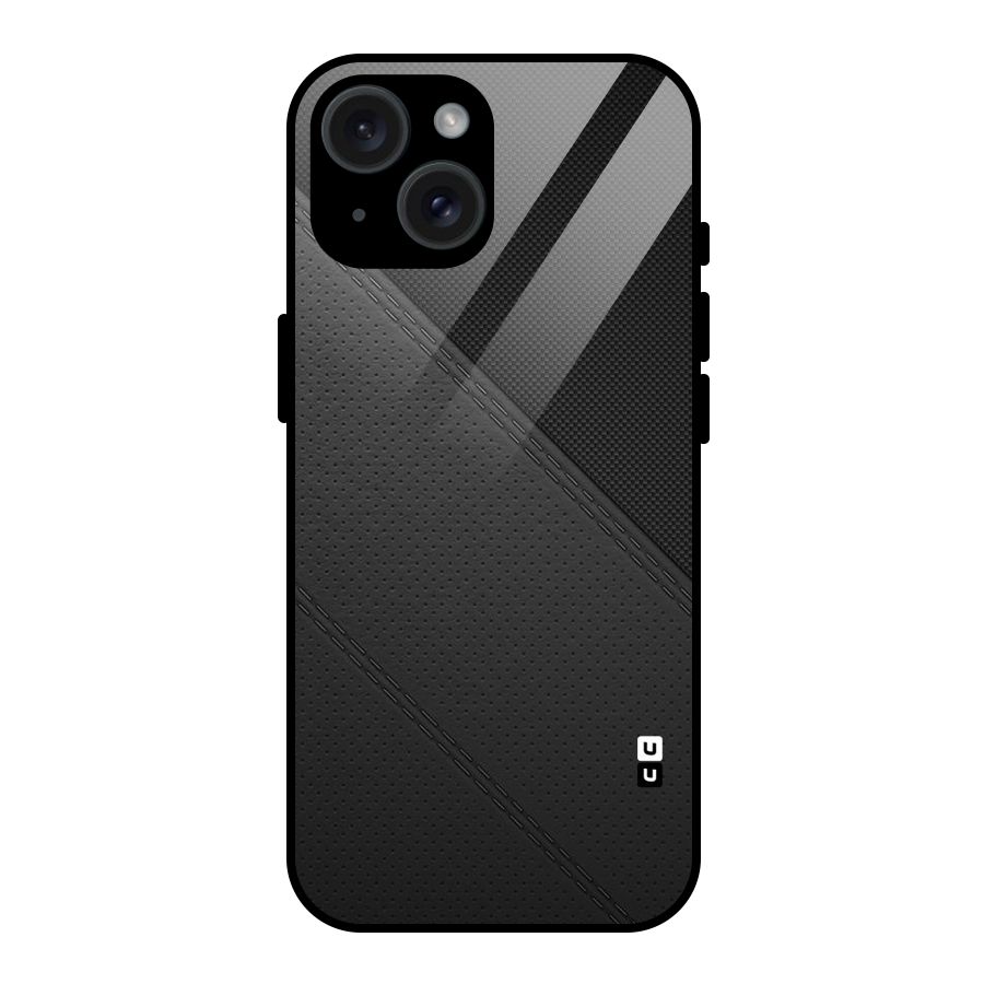 Black Polka Stripe Glass Back Case for iPhone 15