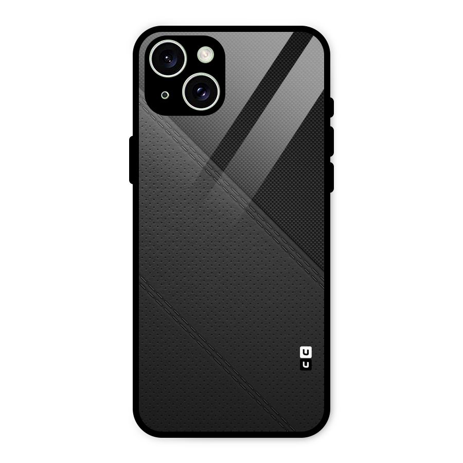 Black Polka Stripe Glass Back Case for iPhone 15 Plus