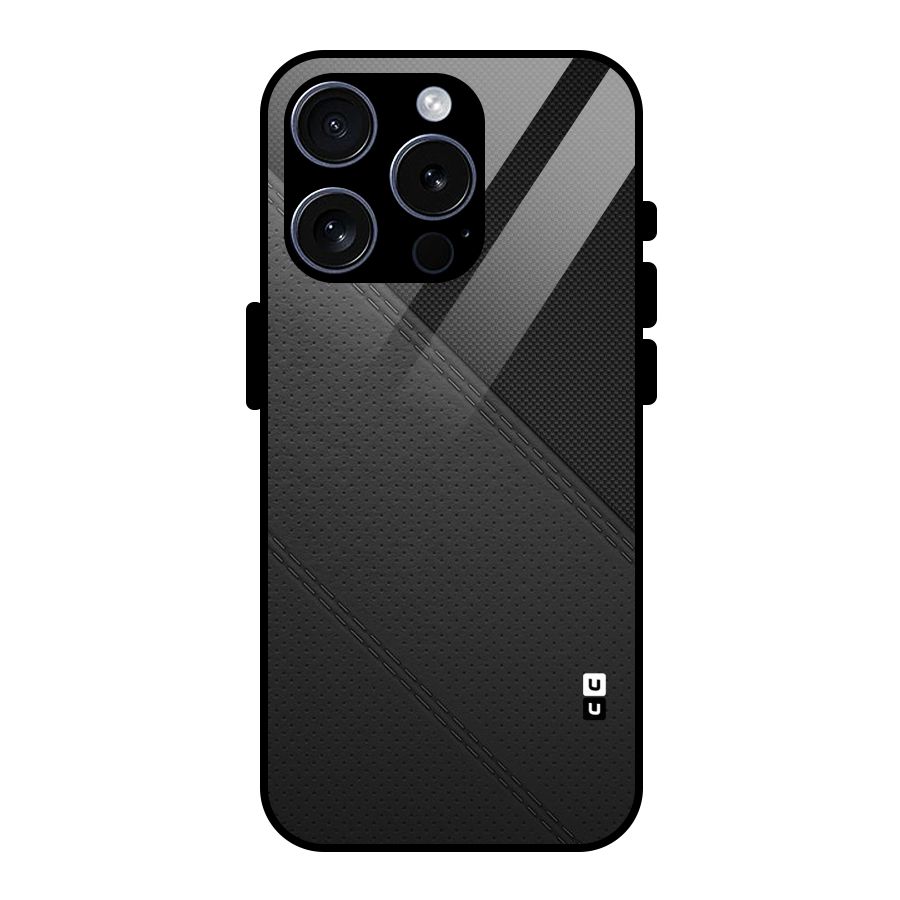 Black Polka Stripe Glass Back Case for iPhone 15 Pro