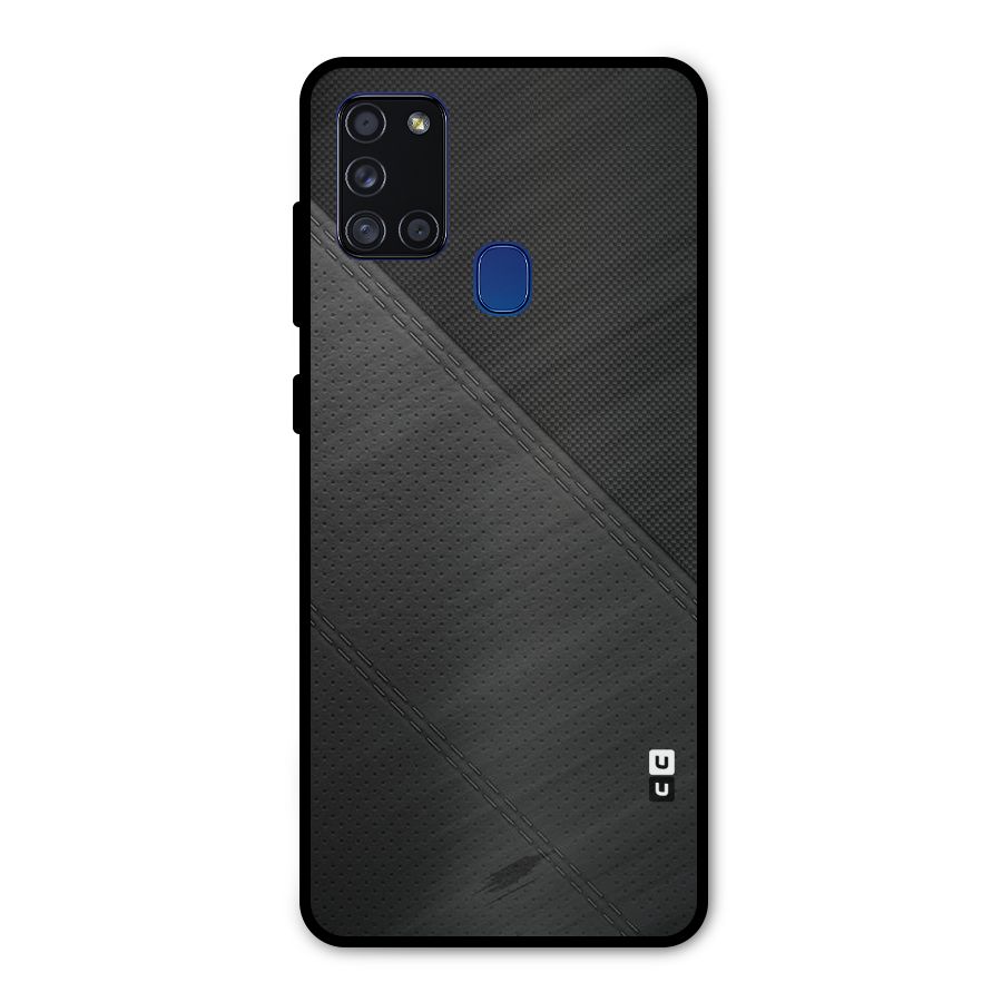 Black Polka Stripe Metal Back Case for Galaxy A21s