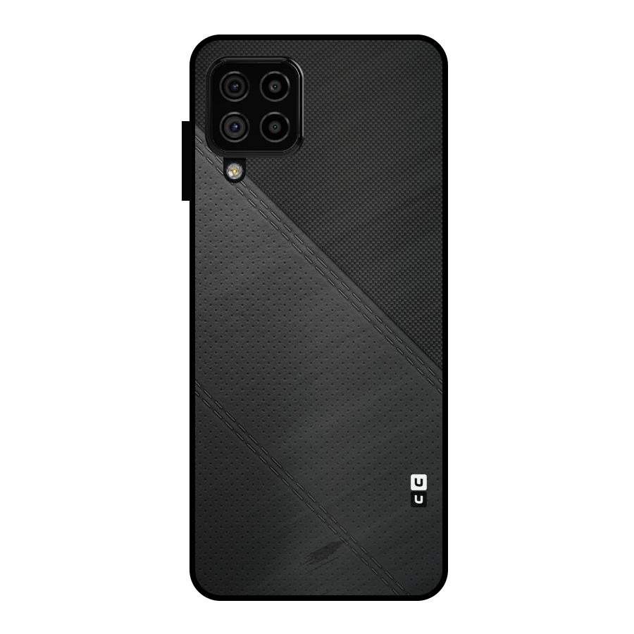 Black Polka Stripe Metal Back Case for Galaxy A22 4G