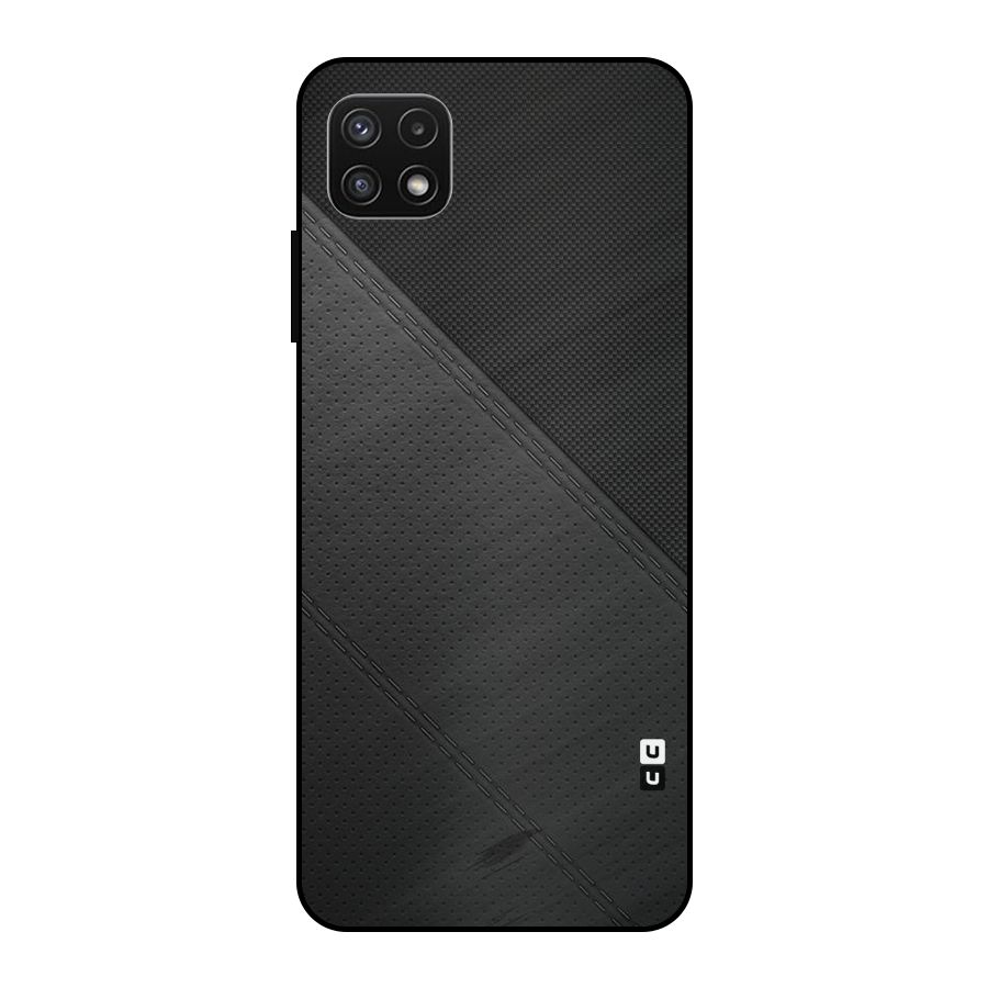 Black Polka Stripe Metal Back Case for Galaxy A22 5G