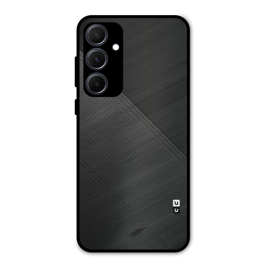 Black Polka Stripe Metal Back Case for Galaxy A35