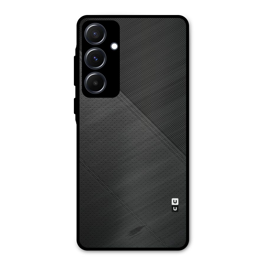 Black Polka Stripe Metal Back Case for Galaxy A55