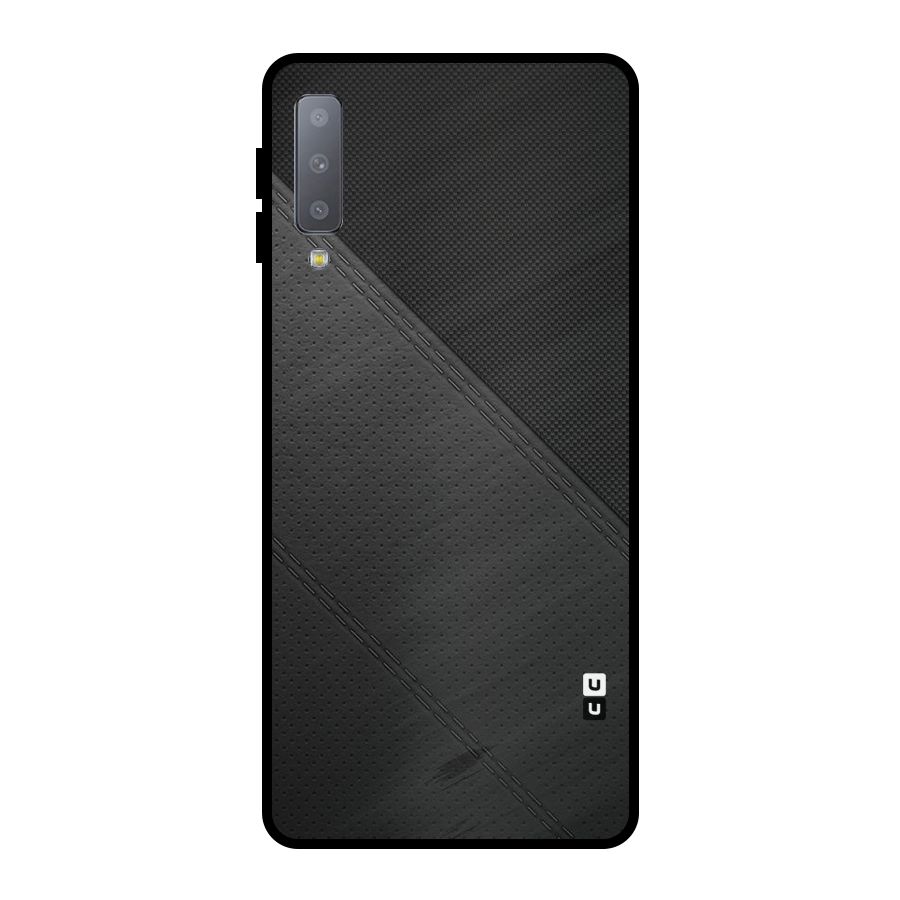 Black Polka Stripe Metal Back Case for Galaxy A7 (2018)