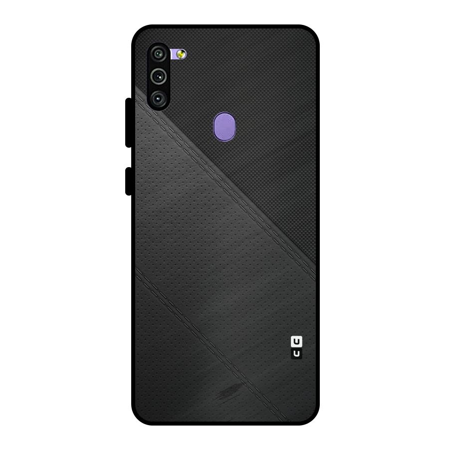 Black Polka Stripe Metal Back Case for Galaxy M11