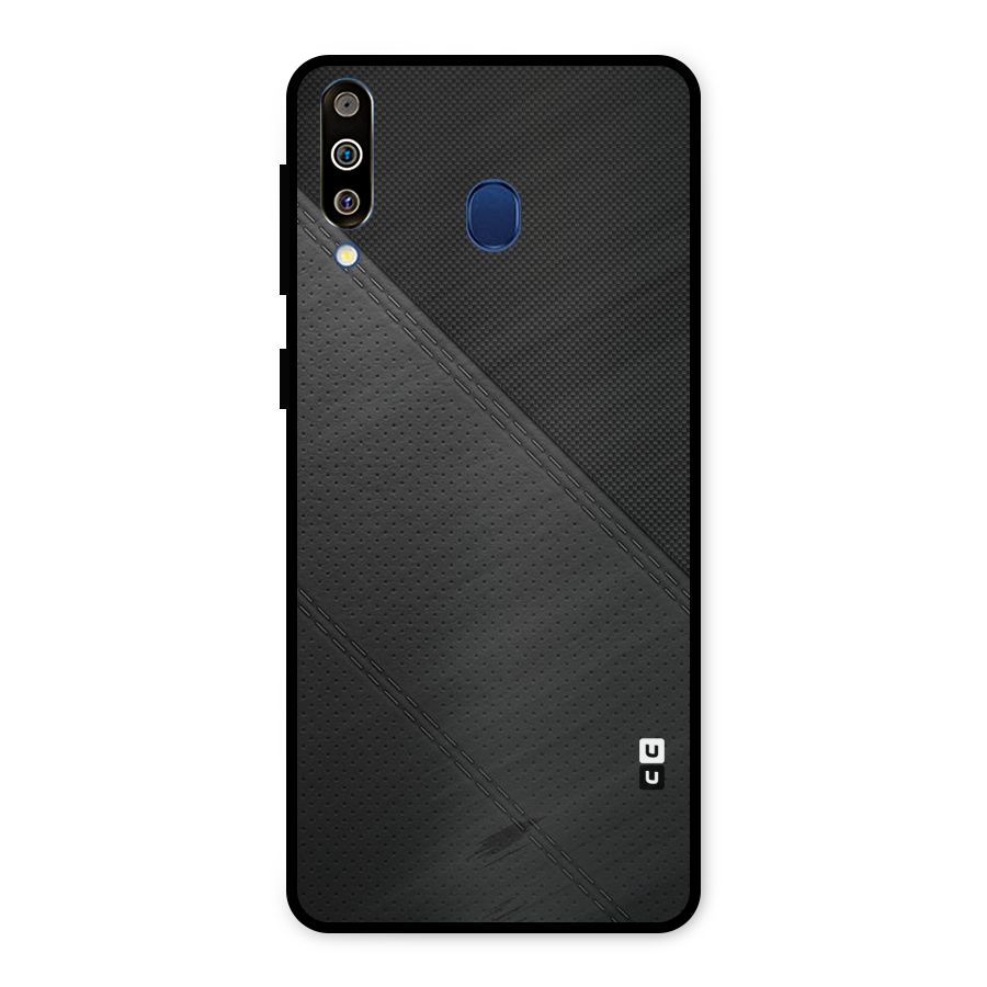 Black Polka Stripe Metal Back Case for Galaxy M30
