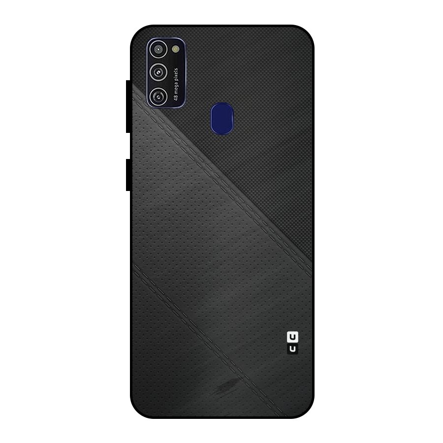 Black Polka Stripe Metal Back Case for Galaxy M30s