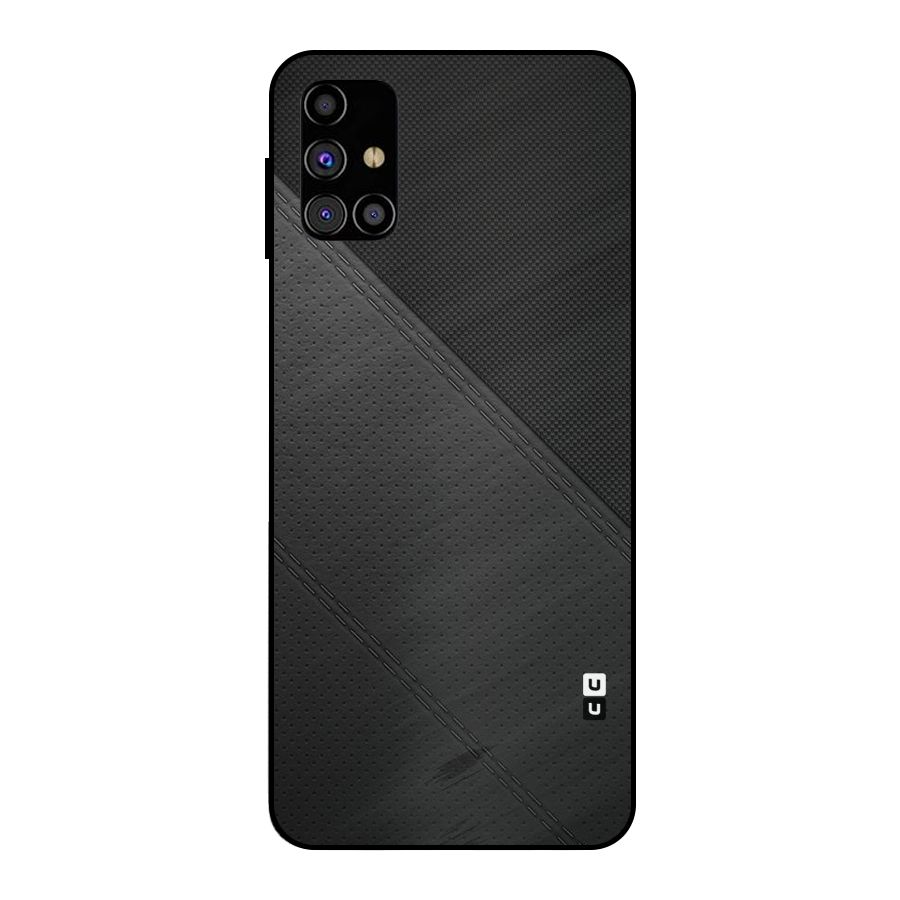 Black Polka Stripe Metal Back Case for Galaxy M31s