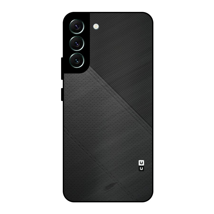 Black Polka Stripe Metal Back Case for Galaxy S22 Plus 5G