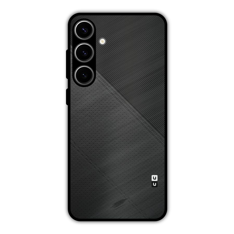 Black Polka Stripe Metal Back Case for Galaxy S24 Plus