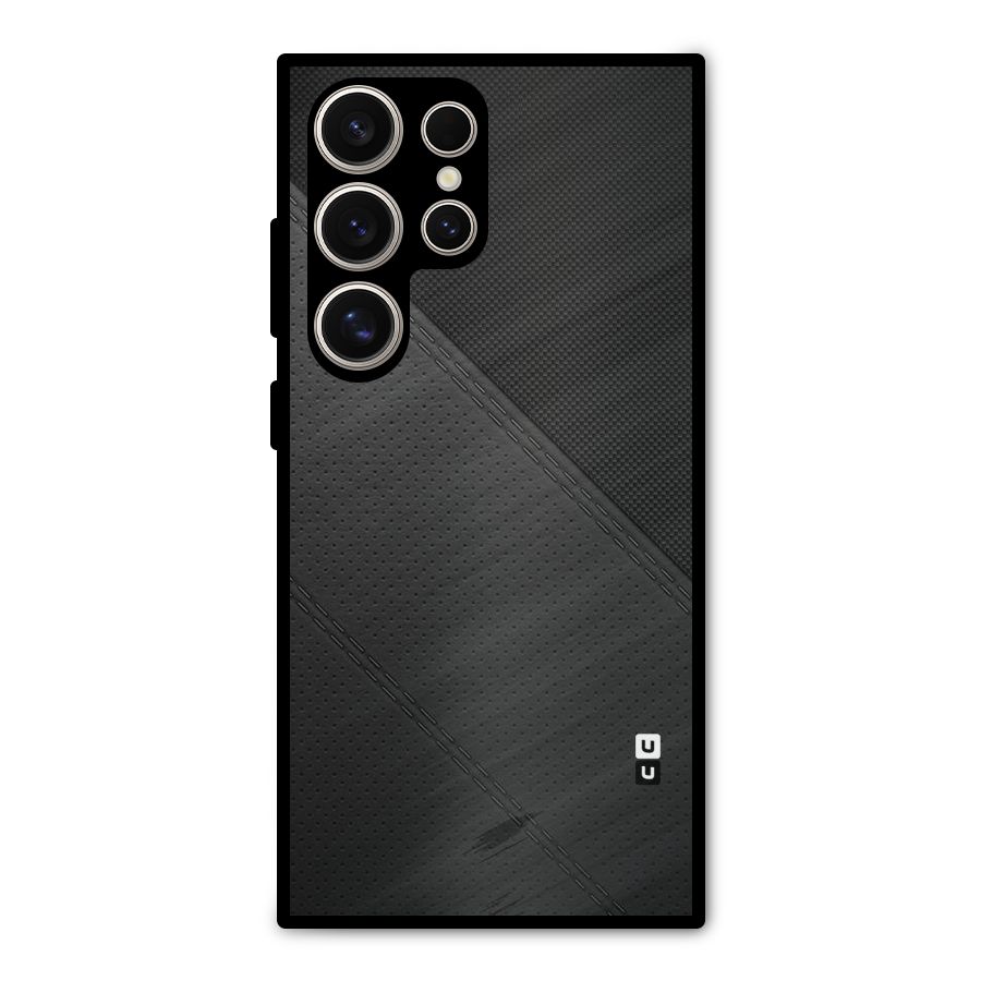 Black Polka Stripe Metal Back Case for Galaxy S24 Ultra