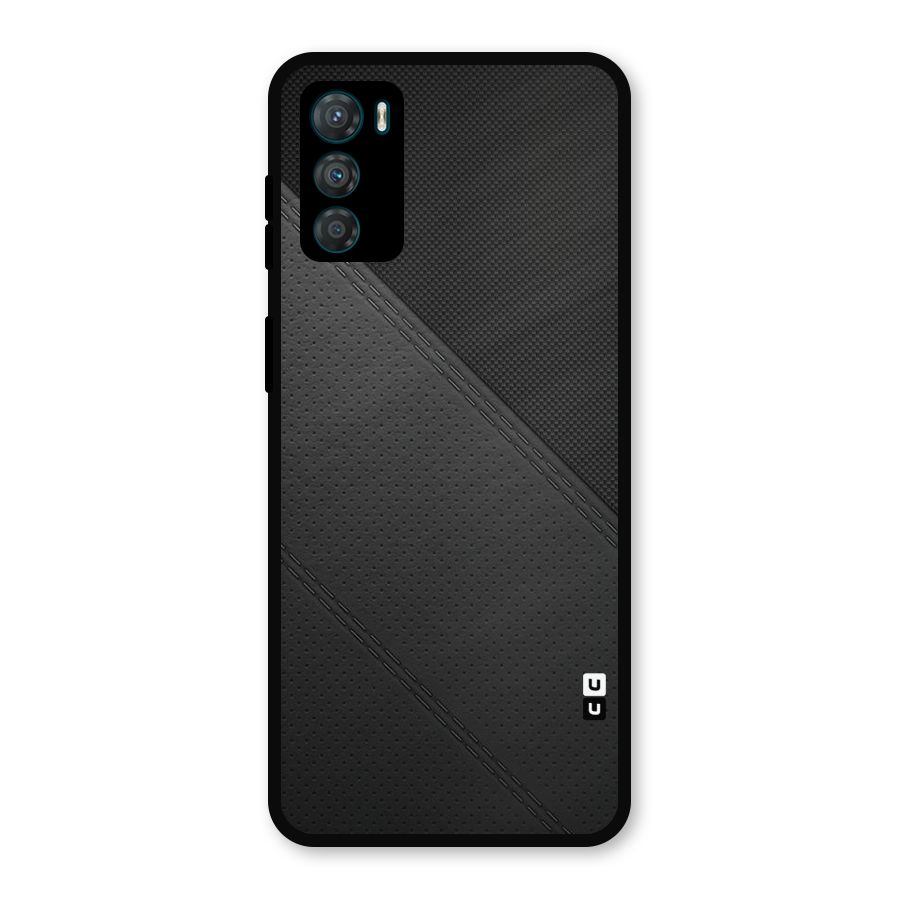 Black Polka Stripe Metal Back Case for Moto G42