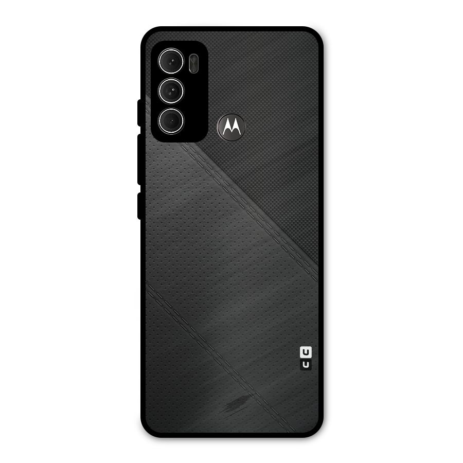 Black Polka Stripe Metal Back Case for Moto G60