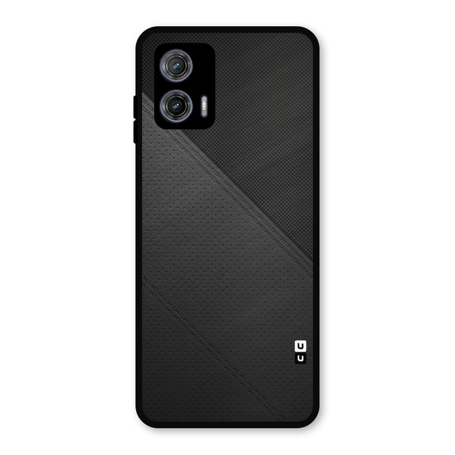 Black Polka Stripe Metal Back Case for Moto G73