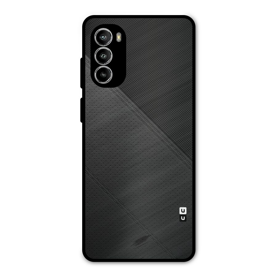 Black Polka Stripe Metal Back Case for Moto G82
