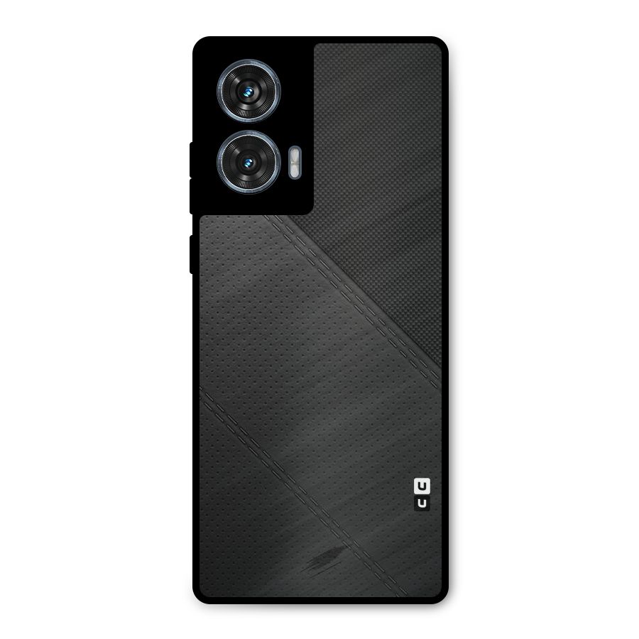 Black Polka Stripe Metal Back Case for Motorola Edge 50 Fusion