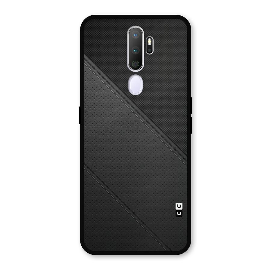 Black Polka Stripe Metal Back Case for Oppo A9 (2020)
