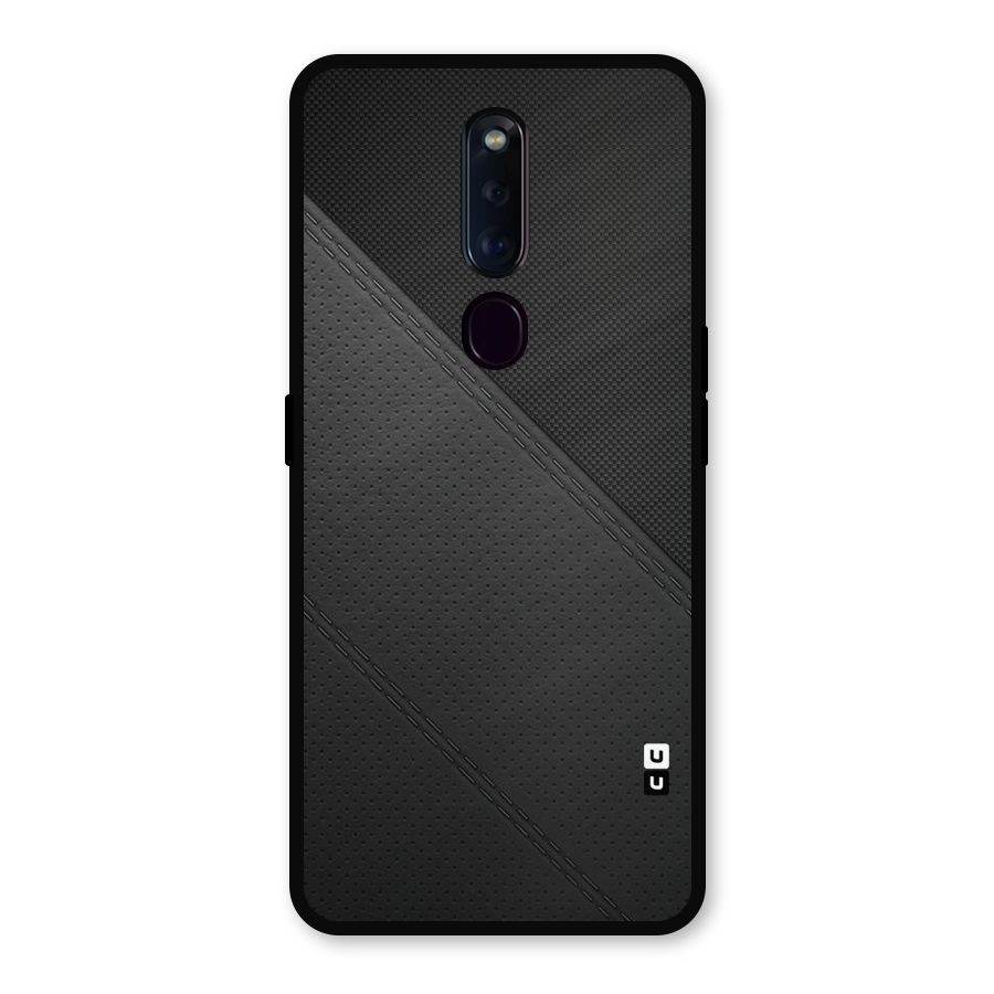 Black Polka Stripe Metal Back Case for Oppo F11 Pro