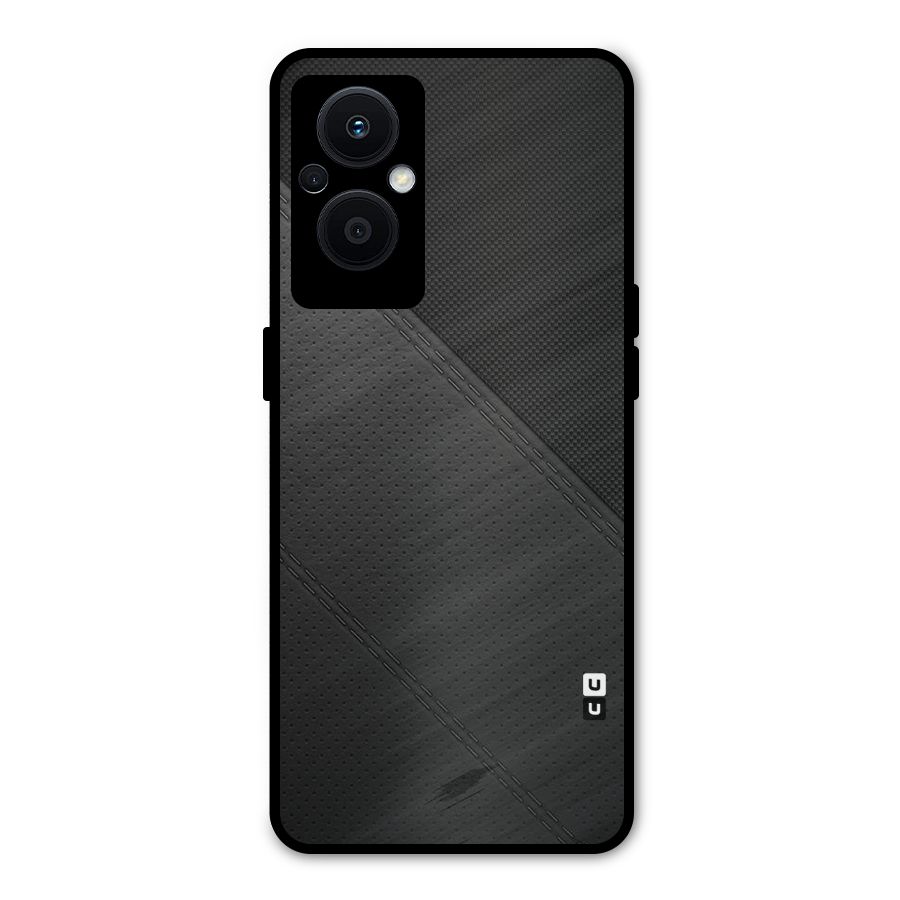Black Polka Stripe Metal Back Case for Oppo F21 Pro 5G
