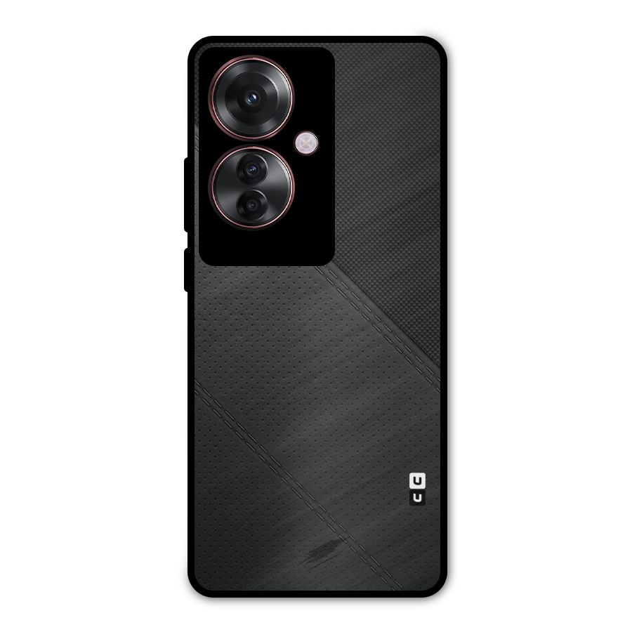 Black Polka Stripe Metal Back Case for Oppo F25 Pro