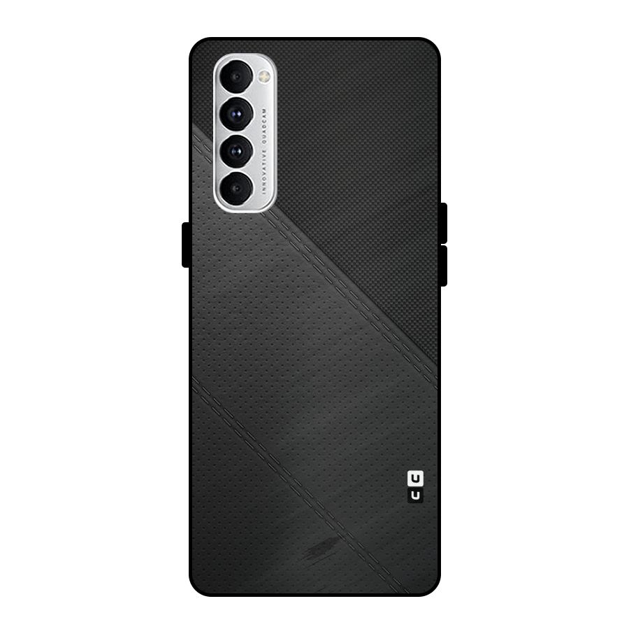 Black Polka Stripe Metal Back Case for Oppo Reno4 Pro