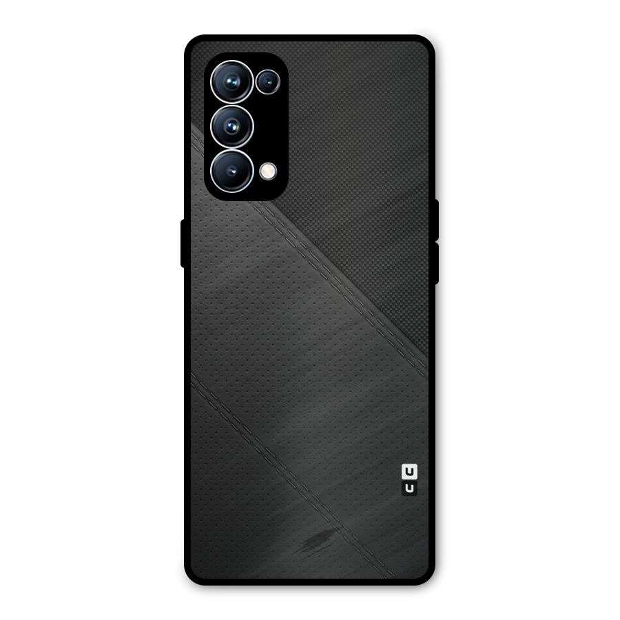 Black Polka Stripe Metal Back Case for Oppo Reno5 Pro 5G