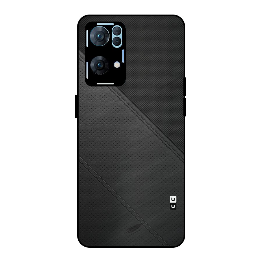 Black Polka Stripe Metal Back Case for Oppo Reno7 Pro 5G