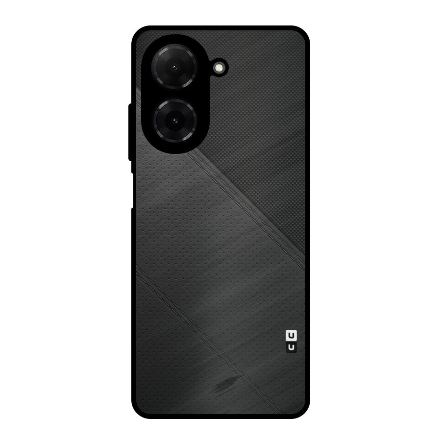 Black Polka Stripe Metal Back Case for Poco C71