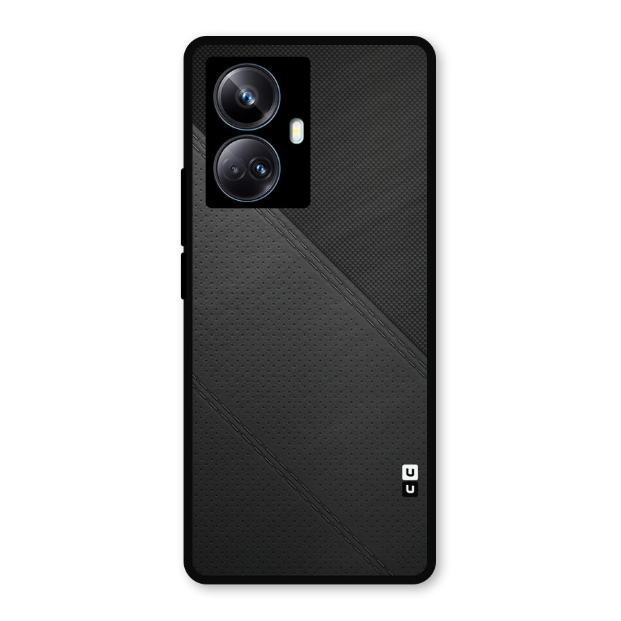 Black Polka Stripe Metal Back Case for Realme 10 Pro Plus