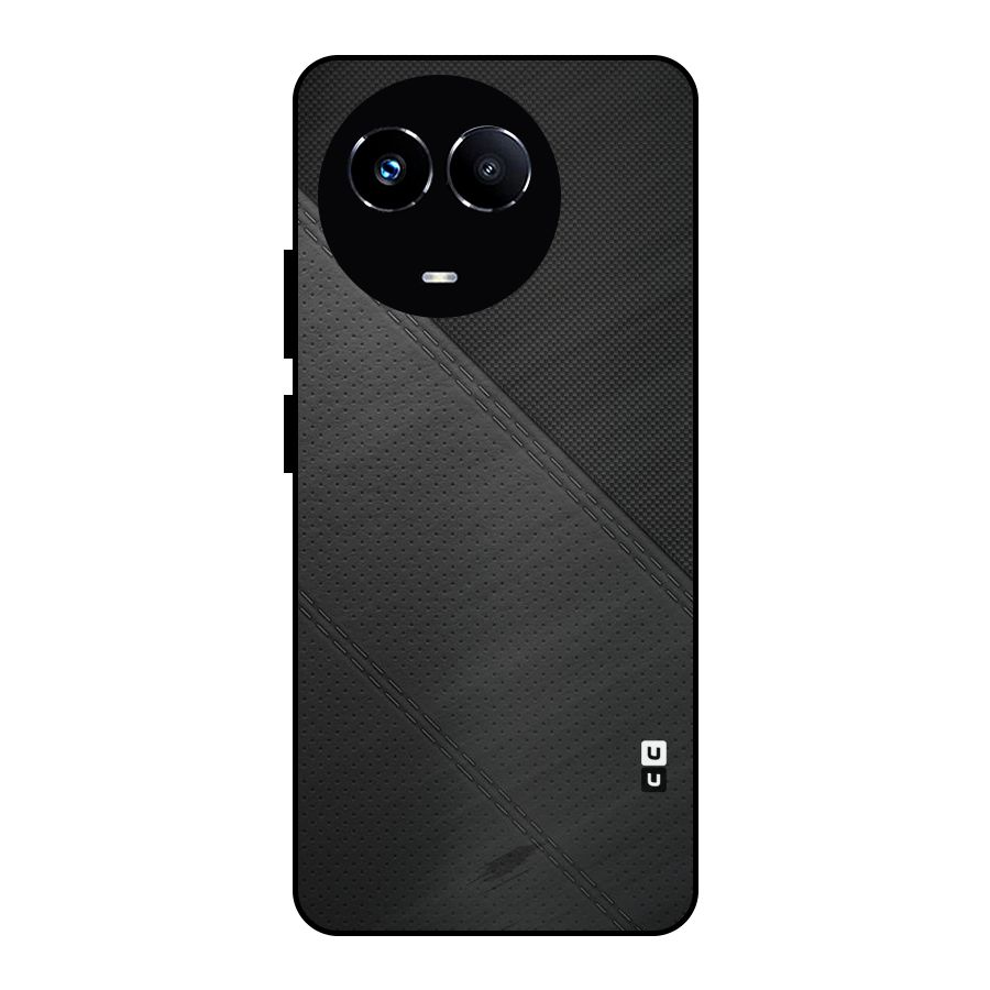 Black Polka Stripe Metal Back Case for Realme 11 5G