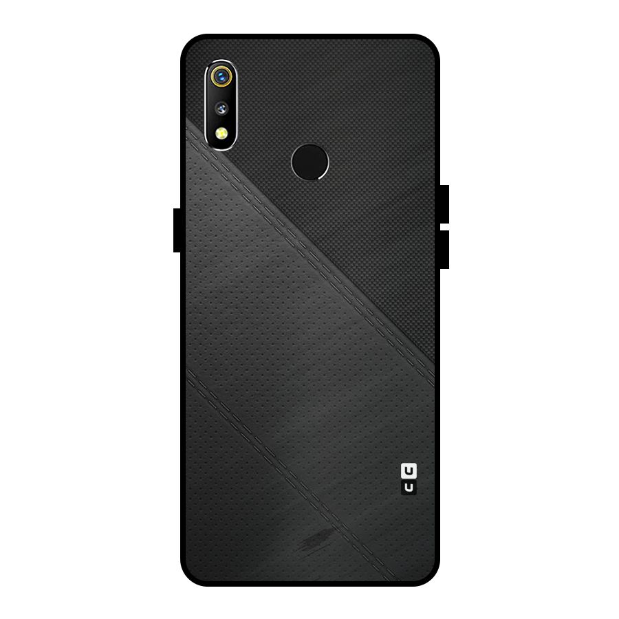 Black Polka Stripe Metal Back Case for Realme 3i