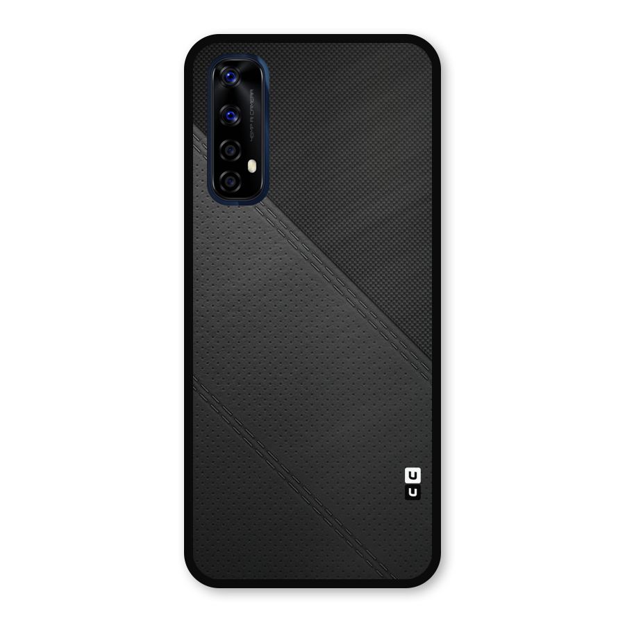Black Polka Stripe Metal Back Case for Realme 7