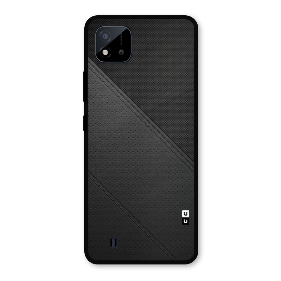 Black Polka Stripe Metal Back Case for Realme C11 2021