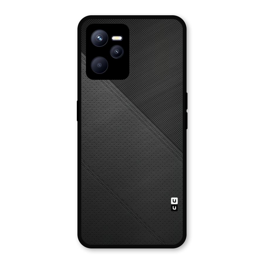 Black Polka Stripe Metal Back Case for Realme C35