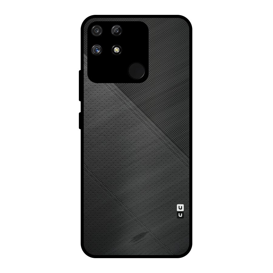 Black Polka Stripe Metal Back Case for Realme Narzo 50A