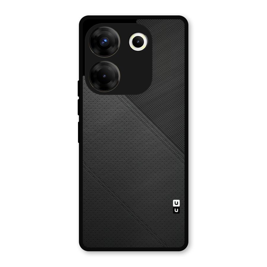 Black Polka Stripe Metal Back Case for Tecno Camon 20