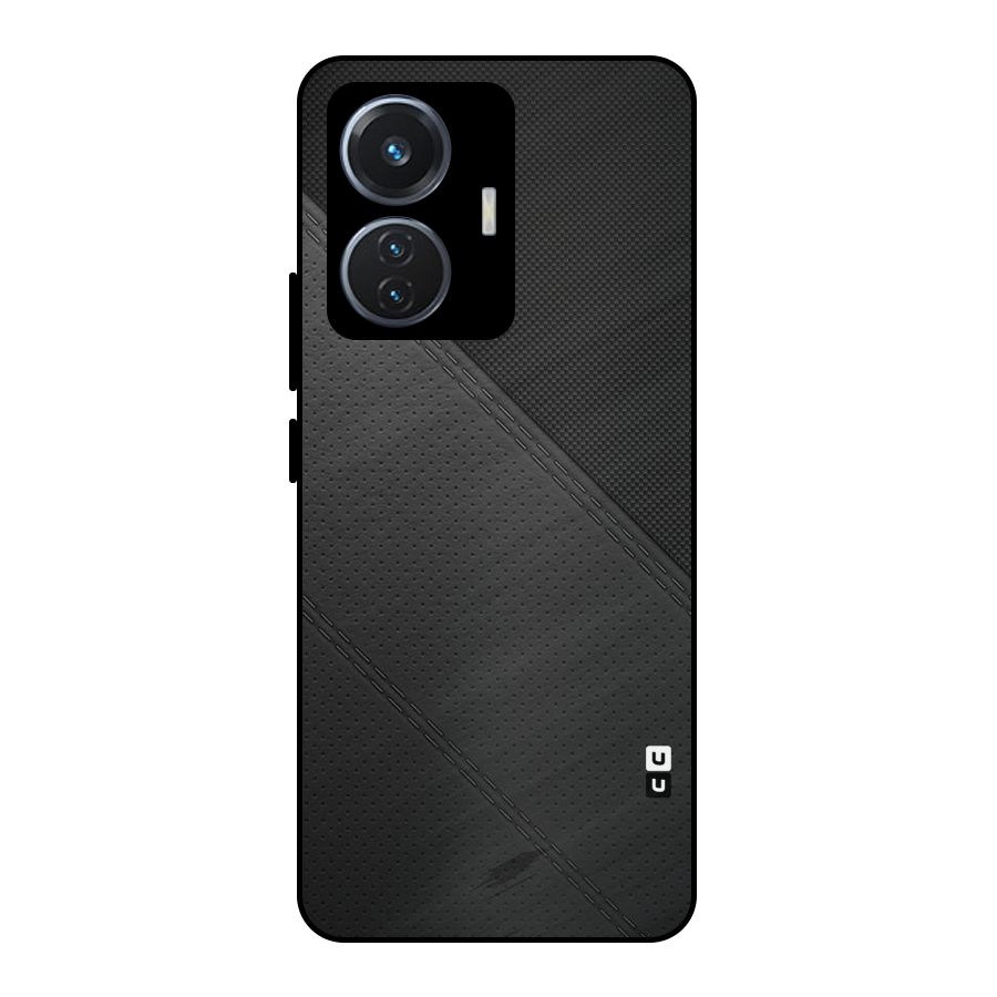 Black Polka Stripe Metal Back Case for Vivo T1 44W