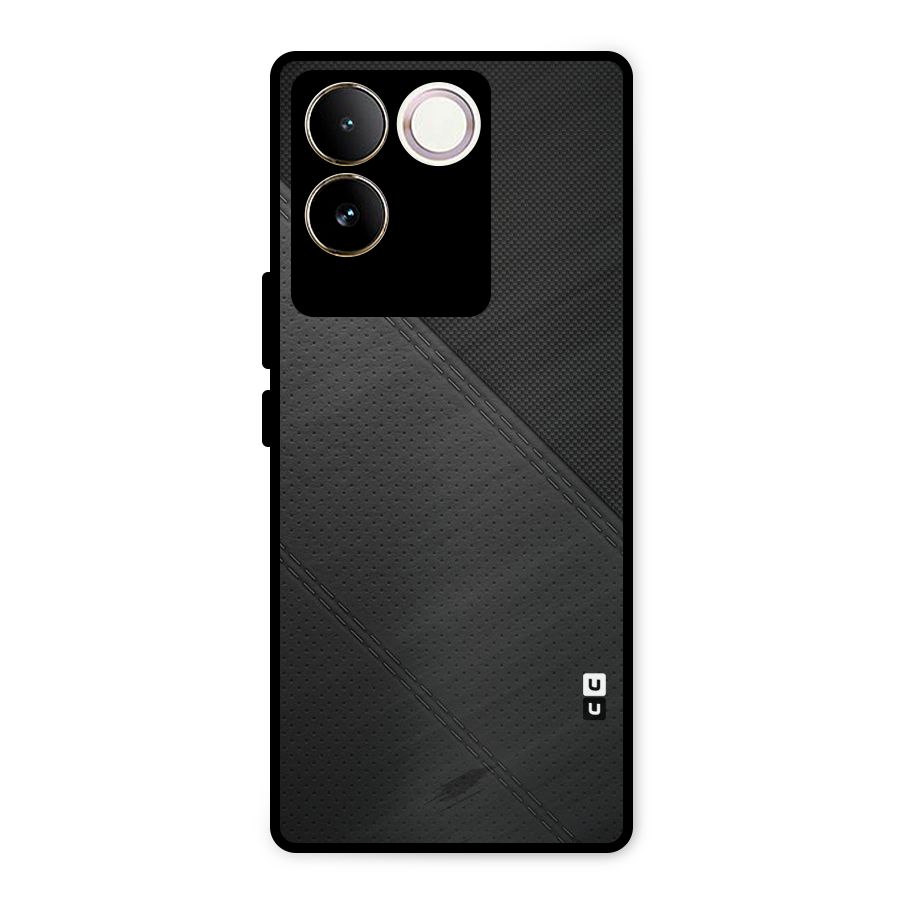Black Polka Stripe Metal Back Case for Vivo T2 Pro