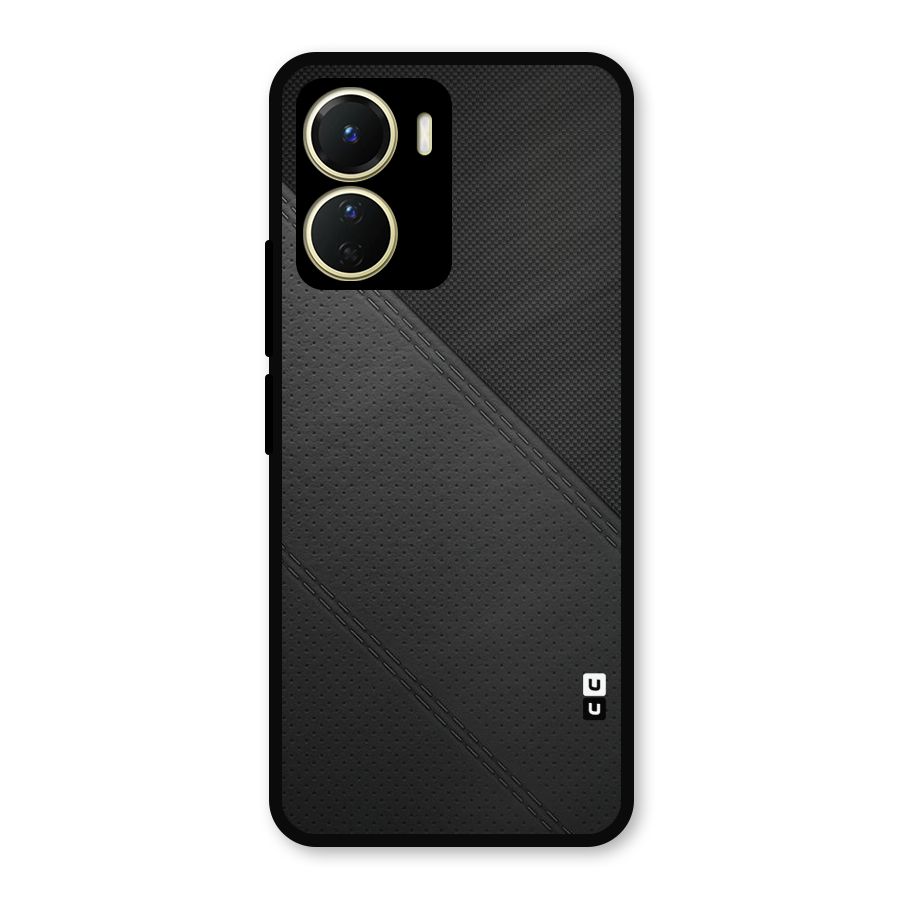 Black Polka Stripe Metal Back Case for Vivo T2x