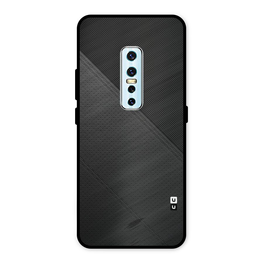Black Polka Stripe Metal Back Case for Vivo V17 Pro